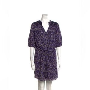 Ulla Johnson 100% cotton purple Indian print dress size 8